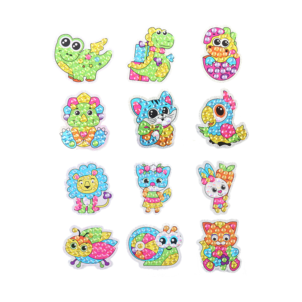 

12x Cute Animals - 5D DIY Craft Sticker, 501 Original