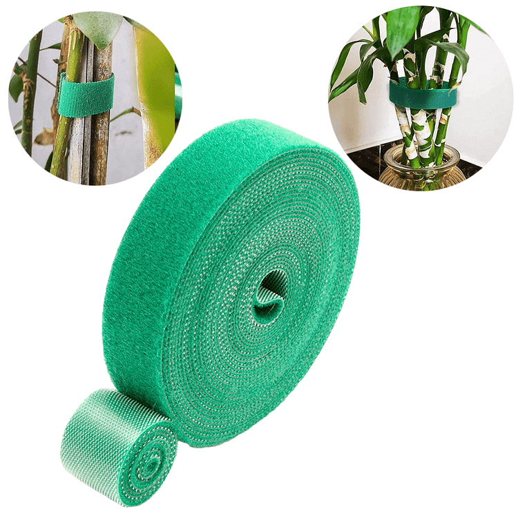 4 Rolls Plant Ties Garden Ties Reusable Twist Ties Nylon Plant Tie Strap for Effective Growing Tomato Vines Garden Orchard Patio Fastening Cables Tear by Hand (16.4 ft x 0.78 inch, Green)