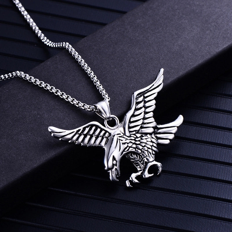 Hip-Hop Retro Eagle 304 Stainless Steel Alloy Stoving Varnish Men's Pendant Necklace