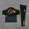 Real Madrid 25-26 1/4 Zip Tracksuit Black & Orange Camouflage Style Chandal