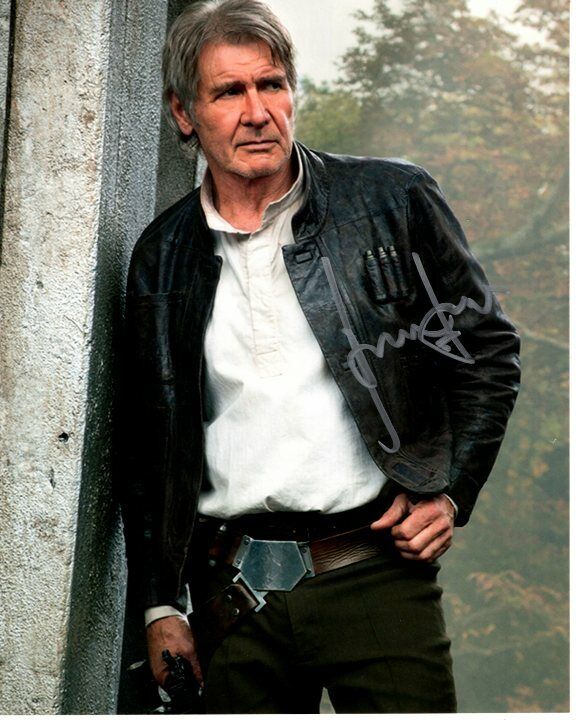 HARRISON FORD Signed Autographed STAR WARS HAN SOLO Photo Poster painting