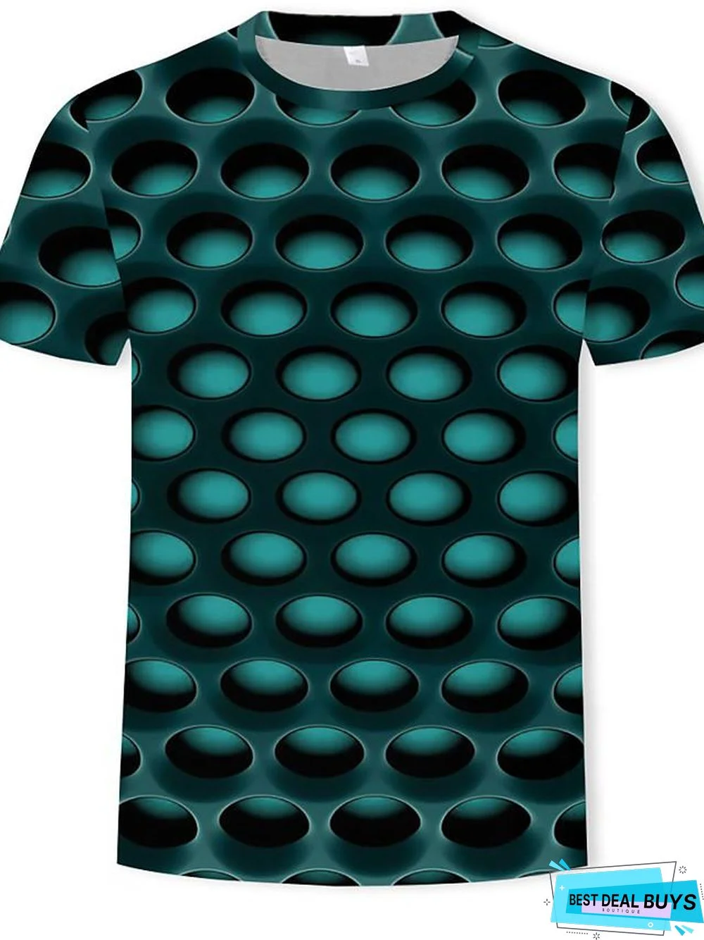 Men's Graphic 3D Print T-Shirt Street Chic Exaggerated Daily Casual Round Neck Purple / Yellow / Red / Lime Green / Green / Summer / Short Sleeve