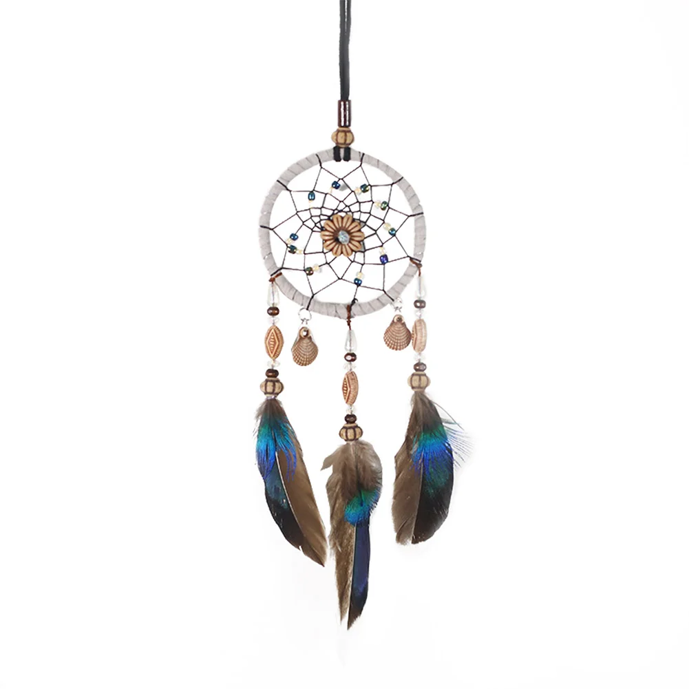 Mini Dream Catcher Hanging Pendant Feather Wind Chimes Car Decor Gifts