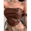 Strapless Lace Up Corset Top