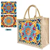 DIY Diamond Painting Linen Waterproof Handbag Shopping Storage Bag Totes Kit(with 2pcs diamond painting)