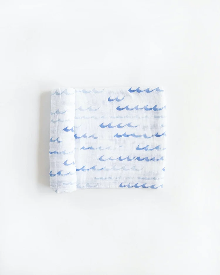 Cotton Muslin Swaddle Blanket - High Tide