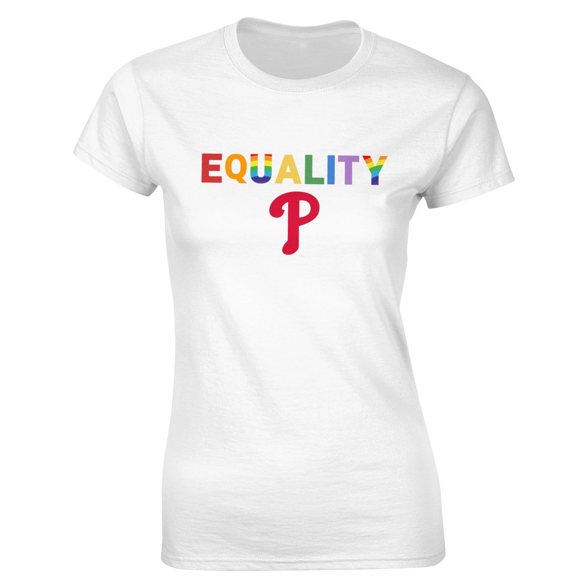 Philadelphia Phillies Rainbow Equality Pride Women's Classic-Fit T-Shirt