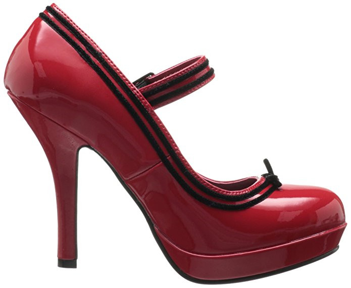 GOOSHOE Mary Jane Polka Dot Insole Pumps In Red