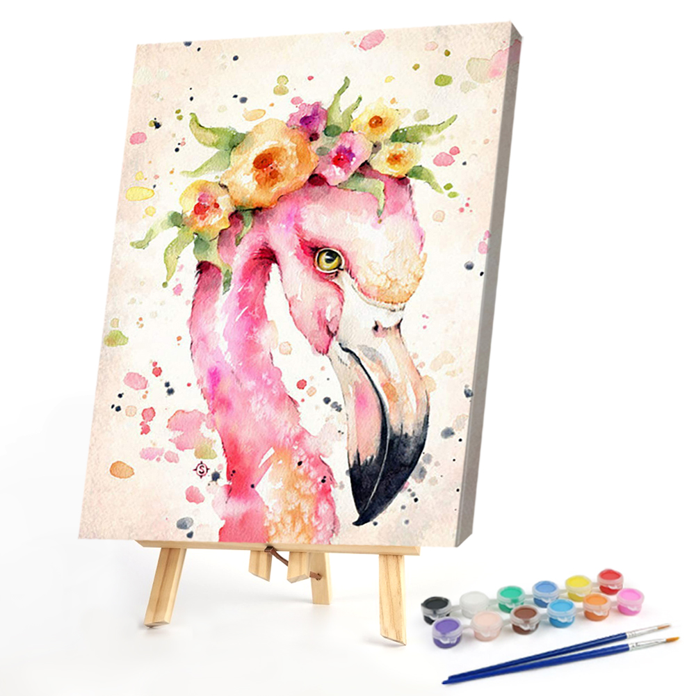 

40*50CM - Paint By Numbers - Color Flower Flamingo, 501 Original