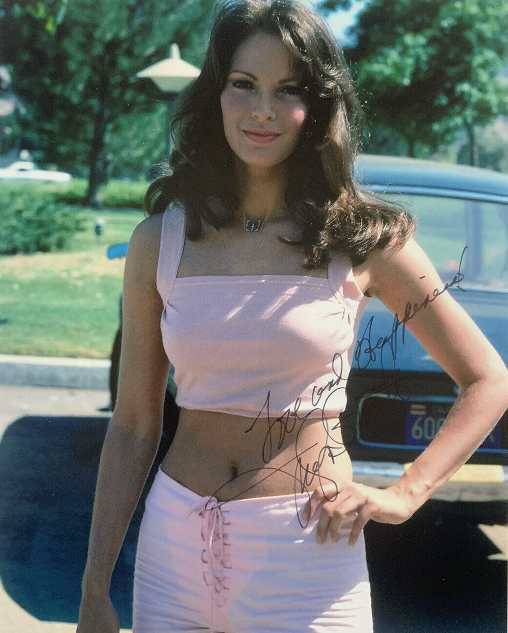 JACLYN SMITH HAND SIGNED 8x10 Photo Poster painting CHARLIES ANGELS AUTHENTIC AUTOGRAPH COA