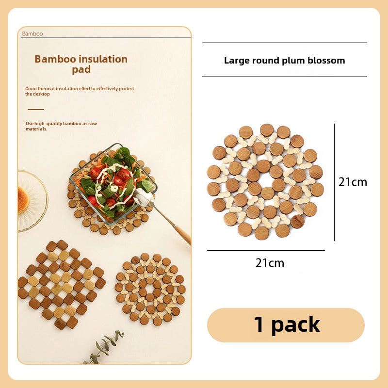 Household Bamboo Anti-scald Heat Insulation Mat Sand Pot Mat Dining Table Mat Bowl Mat Plate Mat Square Round Bowl Mat
