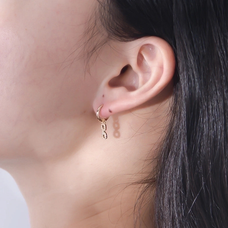 1 Pair 925 Sterling Silver Rhinestones Solid Color Drop Earrings