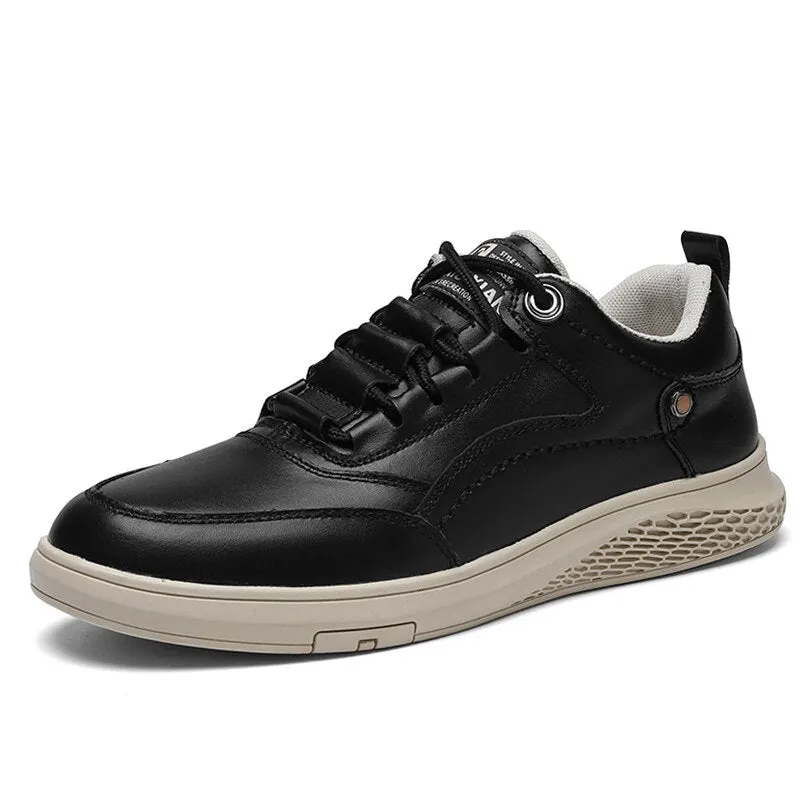 Classic Men's Casual Shoes Cow Genuine Leather Breathable Men's Sneakers Leather Outdoor Non-slip Men's Moccasins Men's Shoes