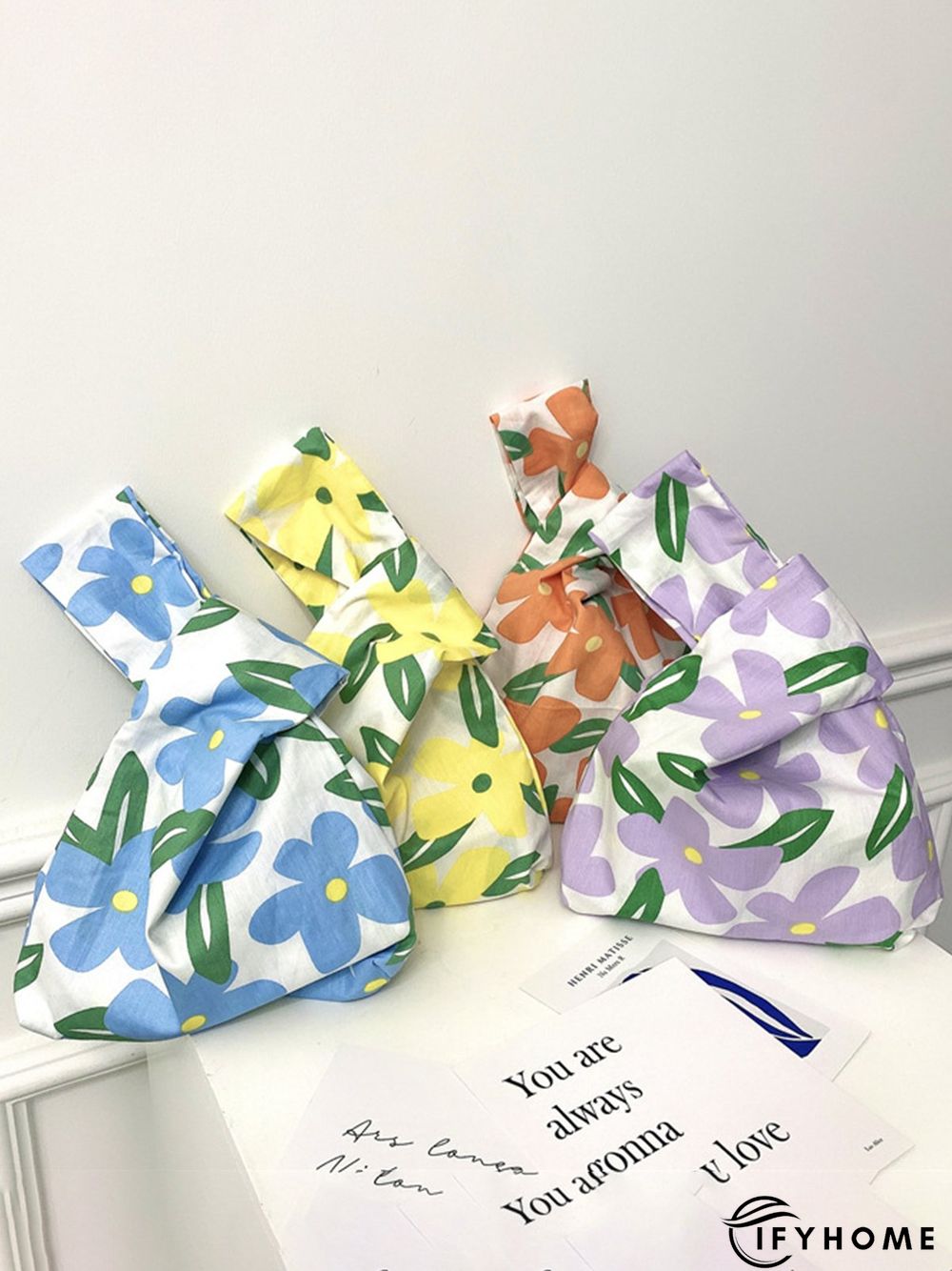 Spring Summer Artistic Colorful Floral Graphics Cotton Clutch | IFYHOME