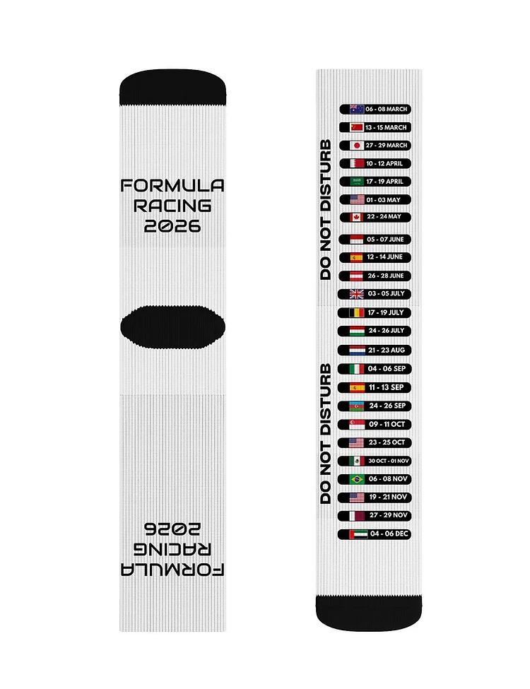 Formula Racing 2026 Schedule Socks 