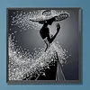 Pearl Lady Silhouette 5D DIY Diamond Art Painting Kit Partial Drill 30x30cm