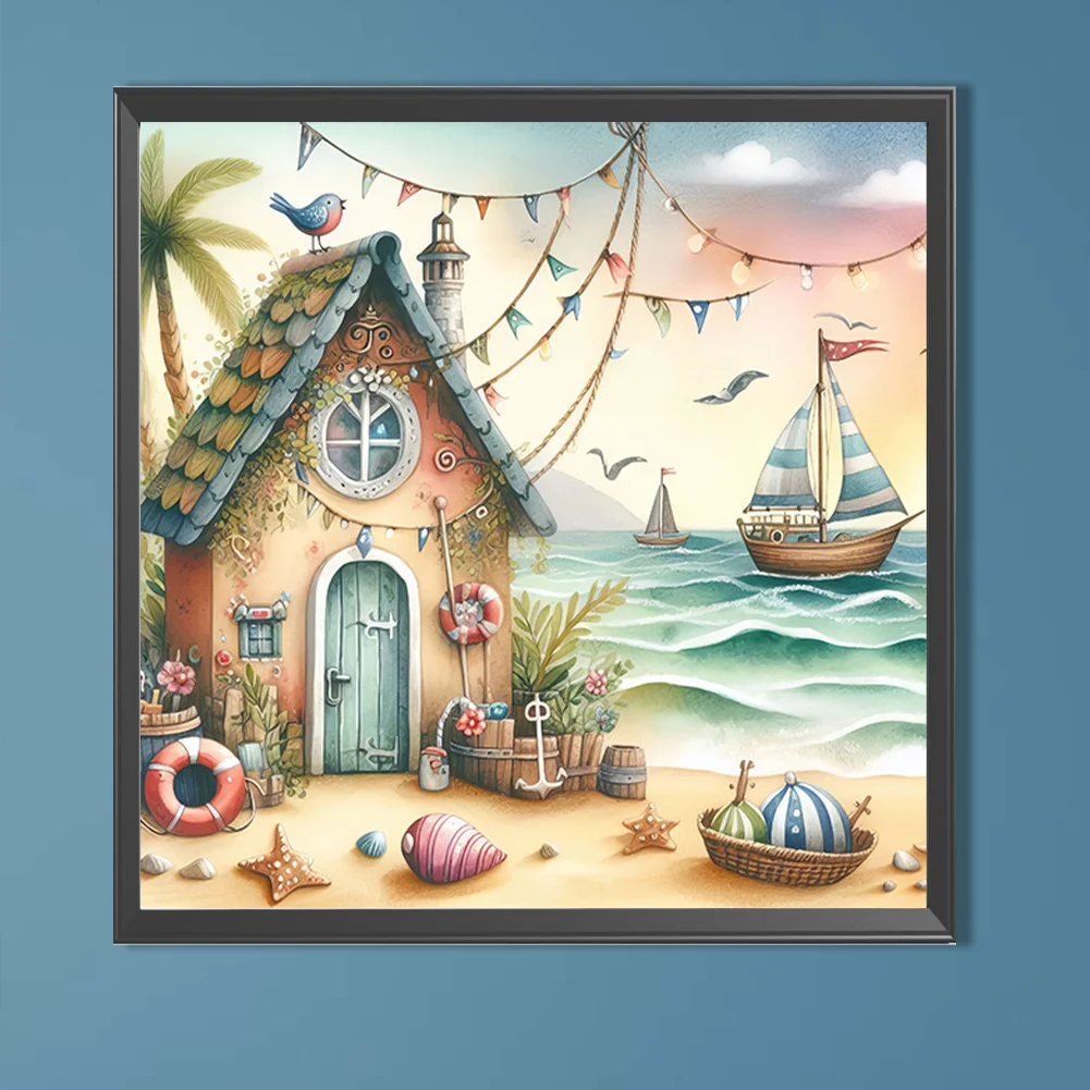 Partial AB Diamond Painting - Full Round Drill - House(Canvas|45*45cm)