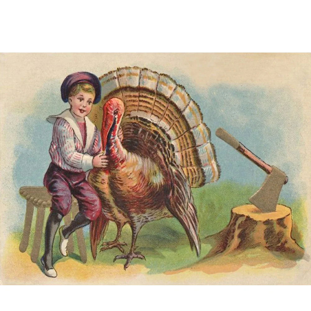 Turkey and kids - Full Round - Diamond Painting(40*30cm)