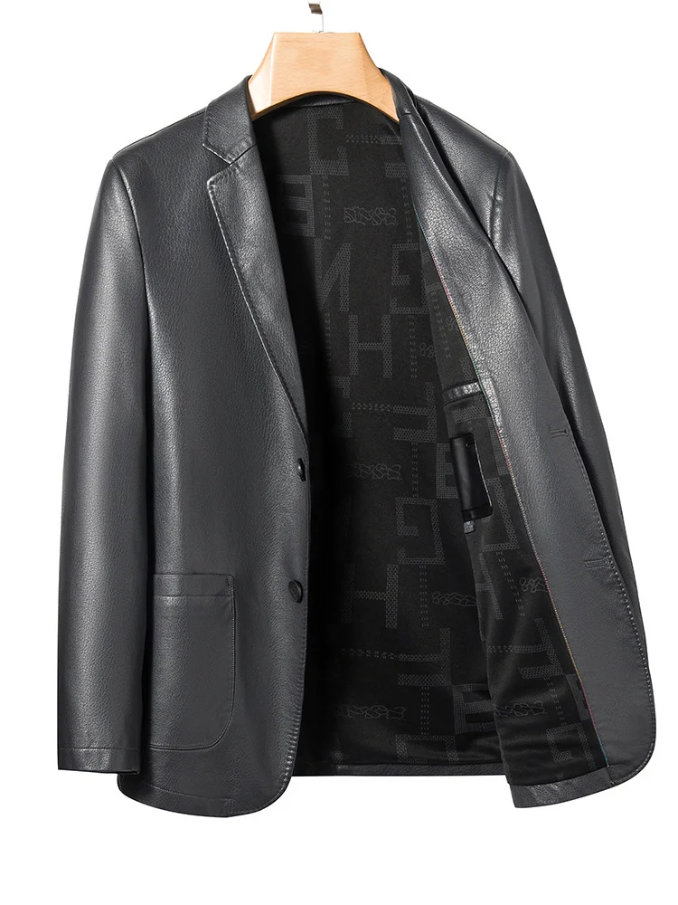 Men's leather suit jacket