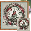 (US Only)Xmas Tree Printed Cross Stitch Kit 40x40cm DIY 11CT Embroidery Craft Set Decor