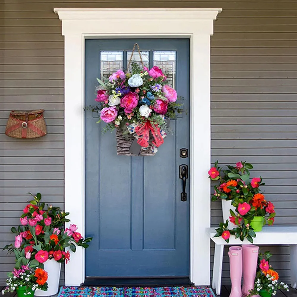 Spring Decoration Simulation Flower Rattan Festival Flower Basket