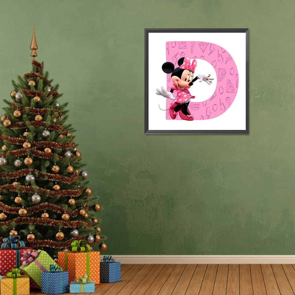 Full Round Diamond Painting 30*30cm - Minnie Mouse And The Letter D