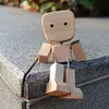 Shaking Wooden Man Figurine Handmade Car Ornaments Action Figure Creative Gifts