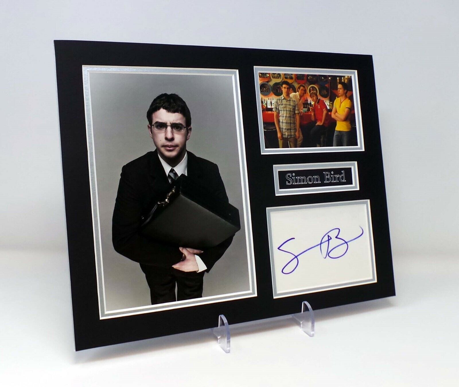 Simon BIRD Signed Mounted Photo Poster painting Display AFTAL Inbetweeners, Friday Night Dinner