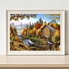 (Counted/Stamped) 11CT Falling Water Cottage-Cross Stitch 40*50cm/15.7x19.7in
