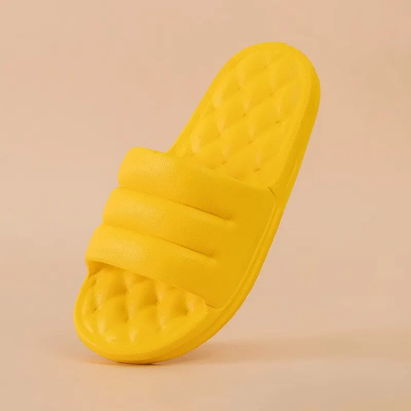 Soft Non-slip Home Slippers Men Women Summer Bathroom Bath Platform Shoes Mute EVA Sofa Flip Flops Thick Sole Slides Indoor