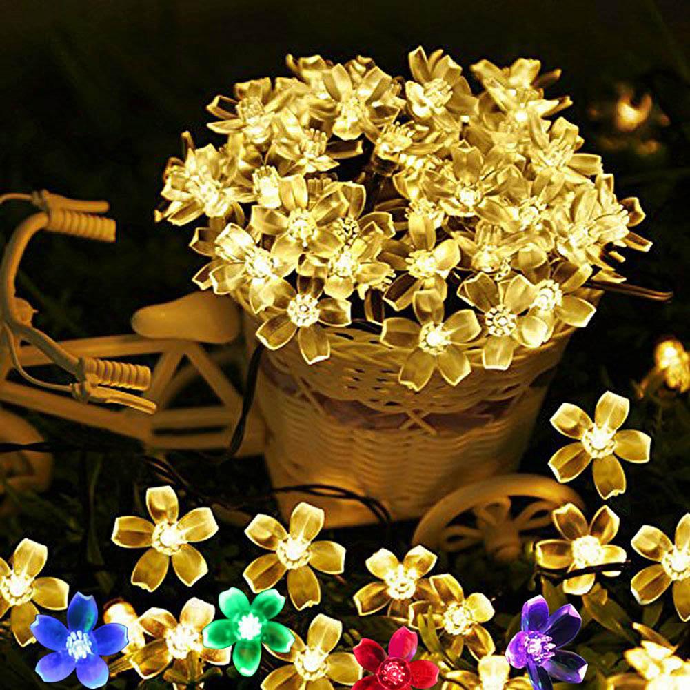 

20/50LED Solar Power Cherry Blossom String Light Yard Fairy Decorative Lamp, 50led- four colors, 501 Original