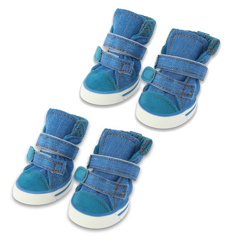 Dog Sneakers Dog Shoes Breathable Denim Pet Foot Wear Anti-slip Dog Boots Products Casual Puppy Shoes Durable Pet Supplies