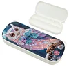 (US Local)Owl Pattern DIY Diamond Pencil Case Pens Brushes Accessories Travel Pencil Box