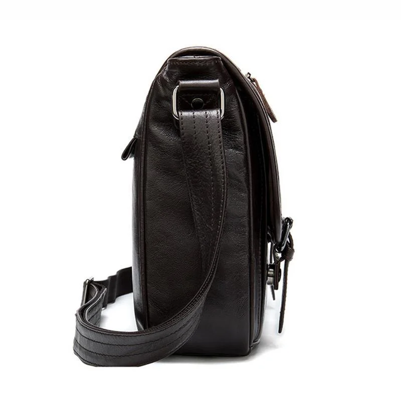 Vintage Soft Leather Plain Casual Business Messenger Bags