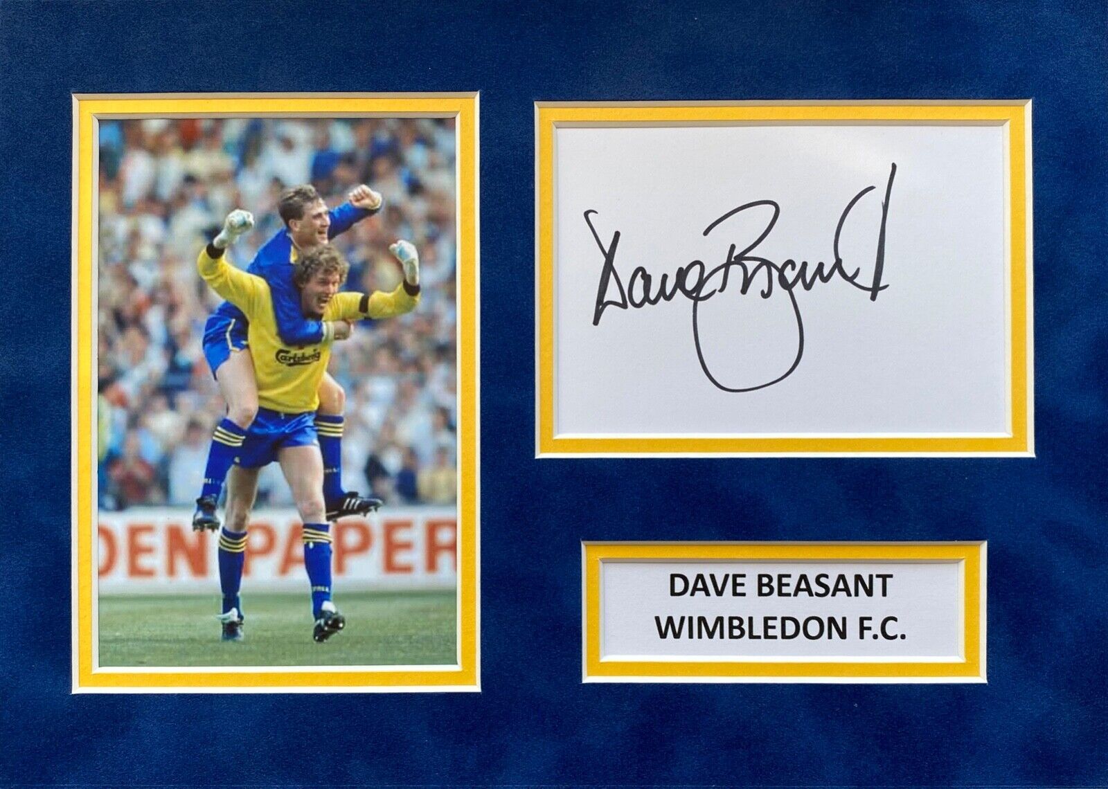 DAVE BEASANT HAND SIGNED A4 Photo Poster painting MOUNT DISPLAY WIMBLEDON AUTOGRAPH FOOTBALL 1