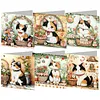 6pcs Lovely Pattern DIY Diamond Painting Greeting Card Set with Envelope Diamond Painting Daily Wishing Cards for Birthdays Thanksgiving & Special Occasion