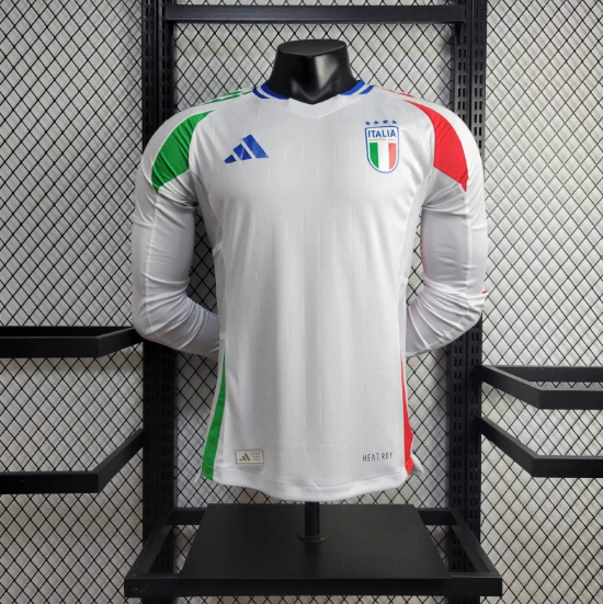 2024 Italy Away Long sleeve Player Version Football jersey Thai Quality