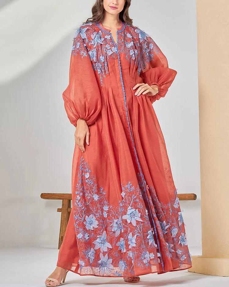 Elegant Floral Kaftan