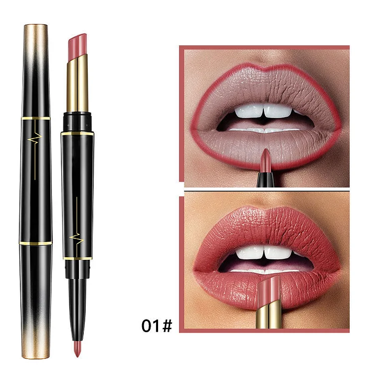 🔥16 Color Matte Lipstick With Lip Liner 2 In 1 - Lips Go Full and Defined 👄
