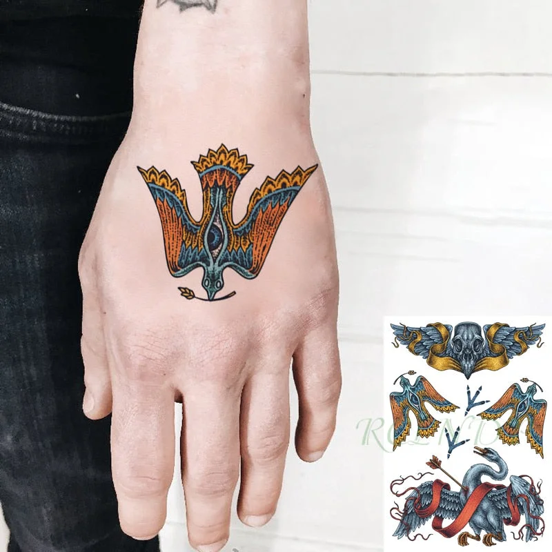 Waterproof Temporary Tattoos Sticker Scorpion Fly birds dark clouds fake tattos flash tatoo tatouage for women men