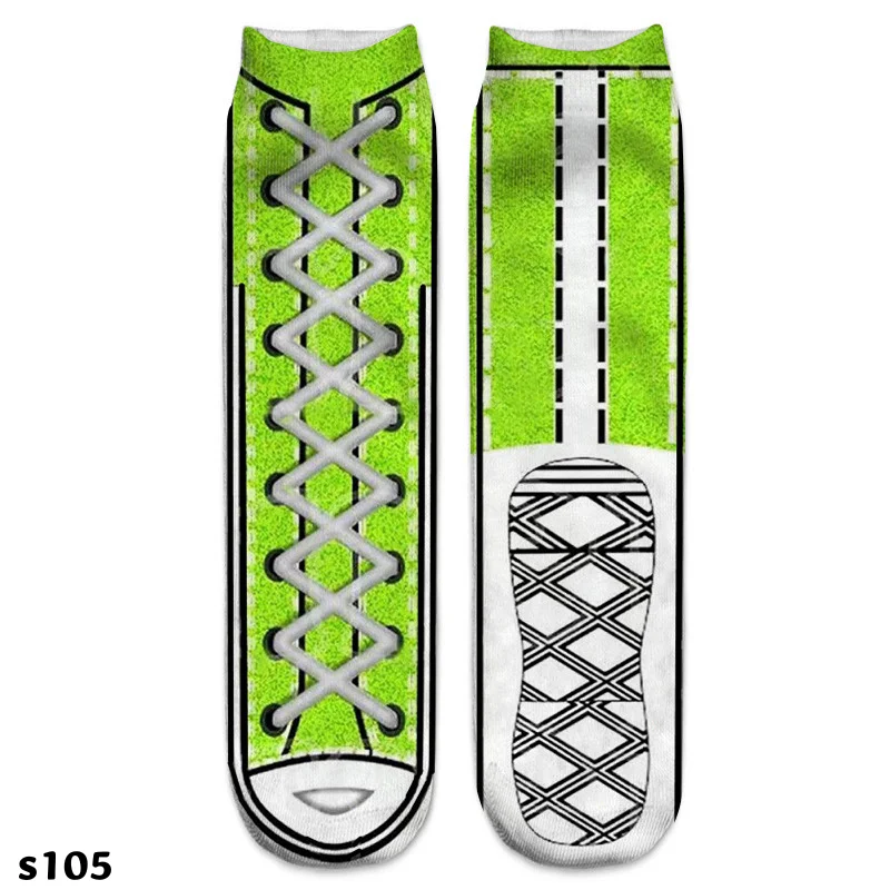 Fun 3D Canvas Shoe Print Socks