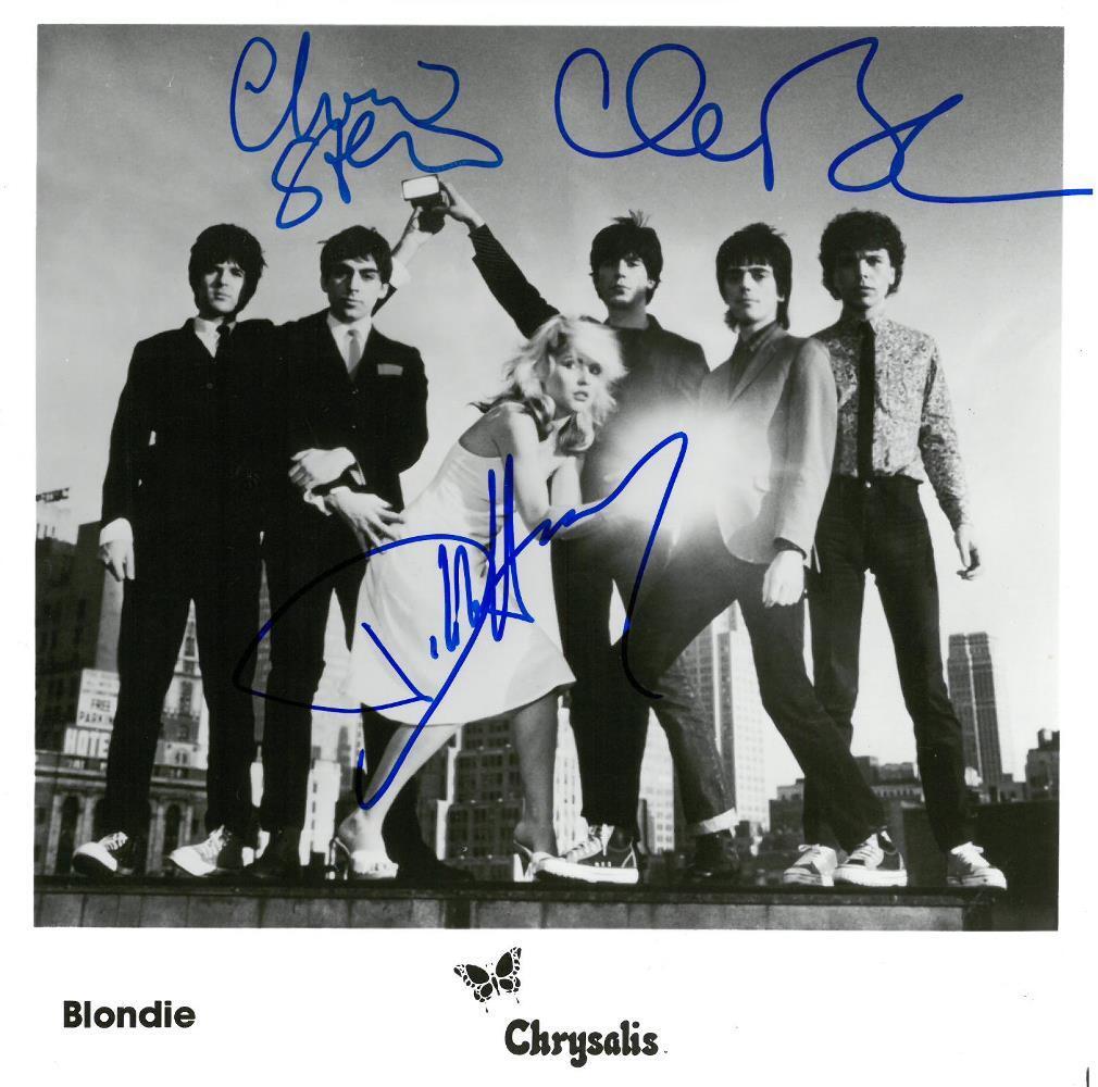 Blondie Signed Authentic Autographed 8x8 B/W Photo Poster painting 3 Sigs PSA/DNA #AC08565