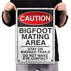 Caution Bigfoot Mating Area - Vintage Metal Signs(12*16Inch) - Warning
