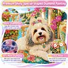 Seaside Maltese Special Shaped 5D DIY Partial Drill Diamond Painting Kits for Adults Beginners Home Decor Diamond Dots Paintings Diamond Art Kit 11.81 x11.81inch