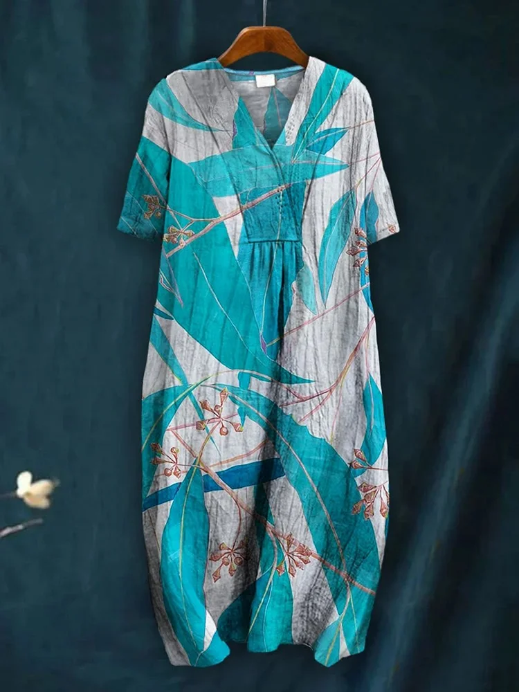 Women's  Abstract Geometry Art  Print Flowy Casual Dress