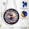 (18.5cm)DIY Acrylic Jigsaw Puzzle Window Hanging with Hanging Chain DIY Stained Glass Decoration Round Window Puzzle Decor for DIY Craft Project (Beauty)