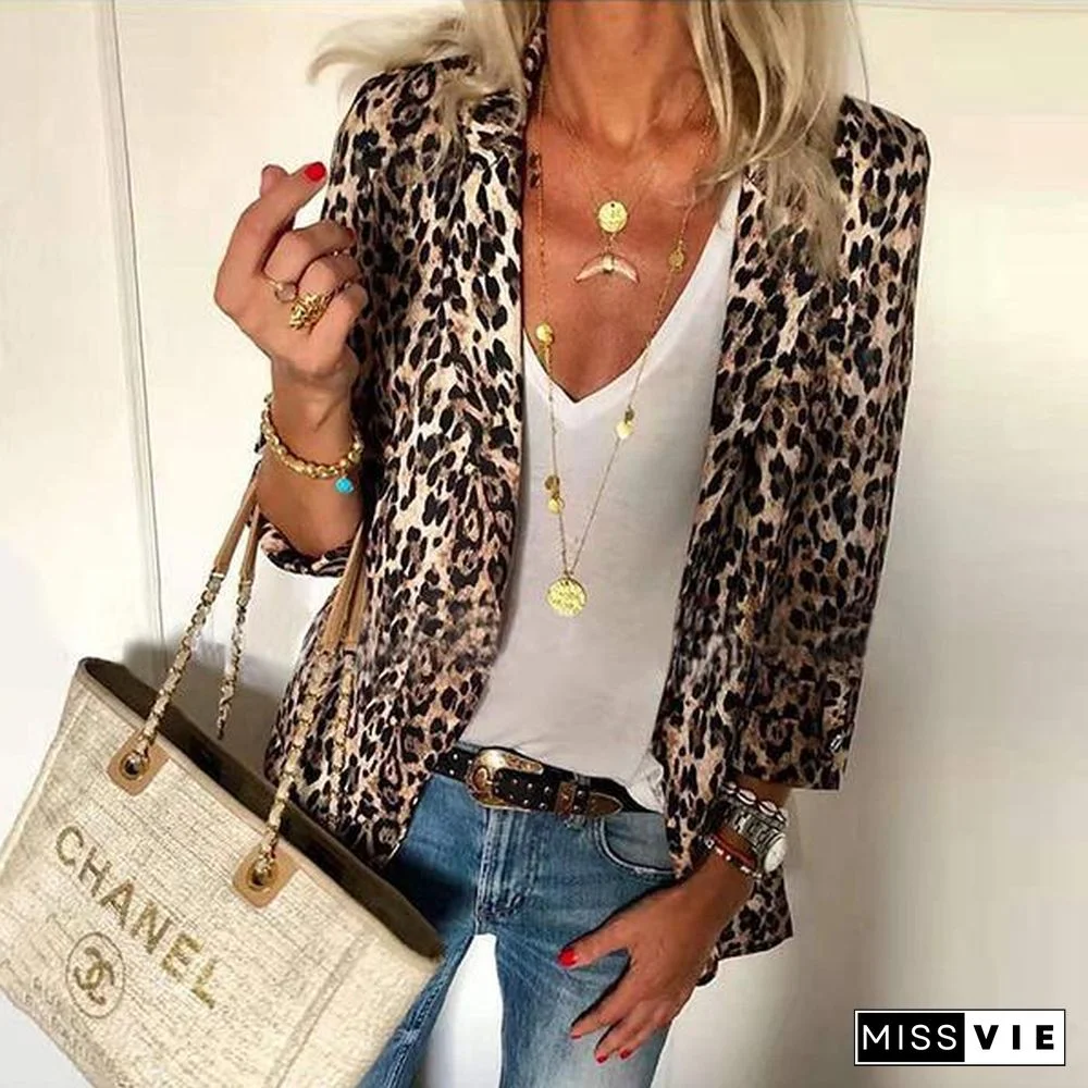 Fashion Printed Long Sleeve Blazer Jacket