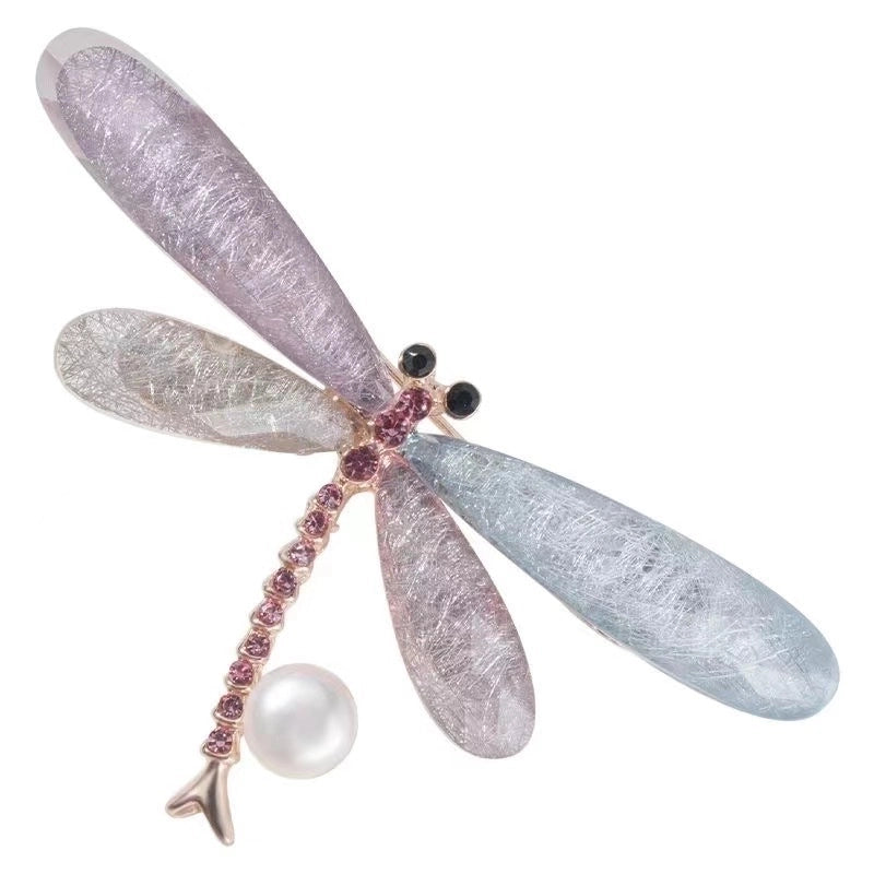 Retro Pin Dragonfly Alloy Enamel Inlay Zircon Women’S Brooches