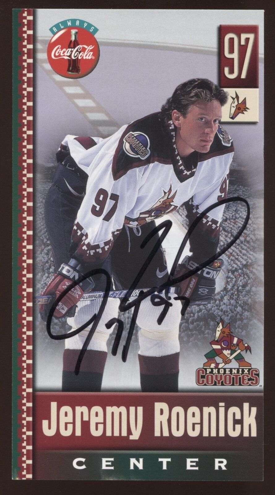 Jeremy Roenick Signed Photo Poster painting Card NHL Hockey Autographed