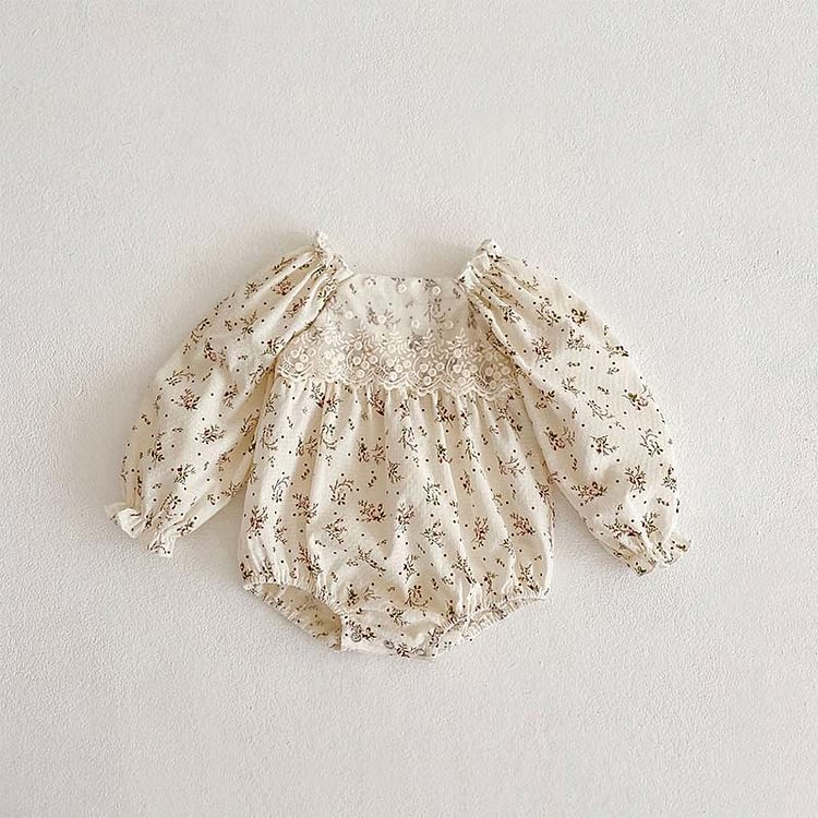 Baby Girl Retro Floral Bodysuit